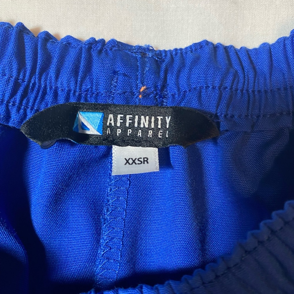 Affinity Apparel XXSR Scrub Pants Blue Elastic Waist Drawstring Petite - Picture 2 of 6